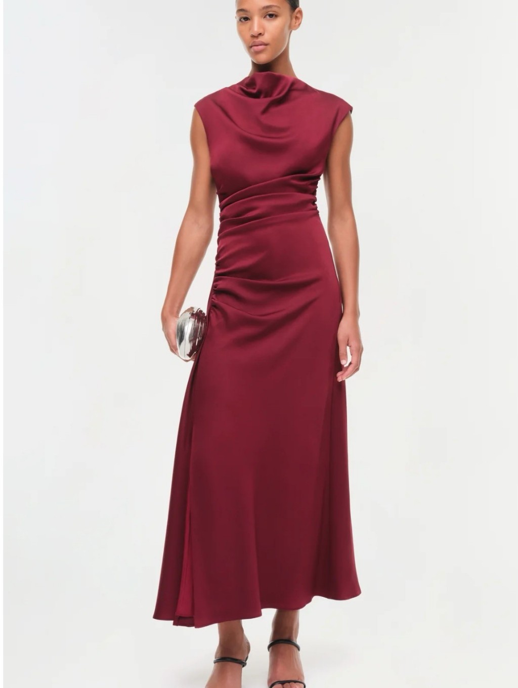 Simkhai Burke Draped Satin Midi Dress